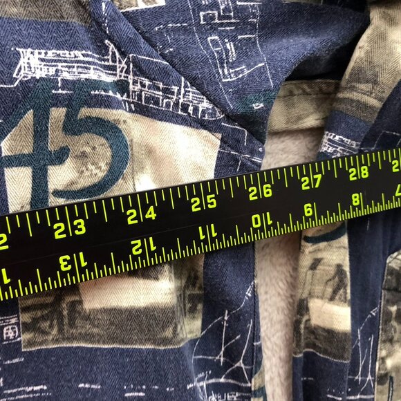 Starts & Stripes Mens Shirt Size XL Long Sleeve Button-Up Nautical Print Retro - Picture 5 of 16